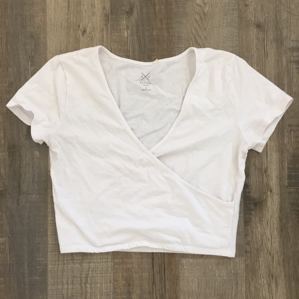 PacSun Basics White Crop Top